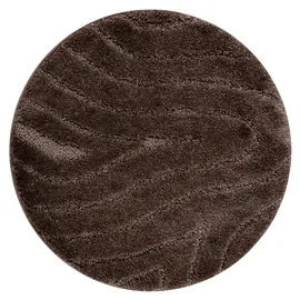 RugsX Badteppich Waves Braun Ø 100 cm