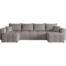 idohome U-Form Wohnlandschaft mit Schlaffunktion und Bettkasten Silber