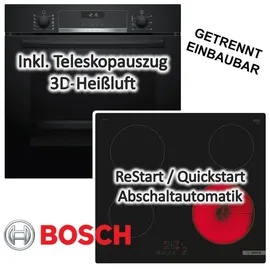 Bosch Herdset EcoClean mit Glaskeramikkochfeld QuickStopp