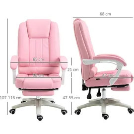 Vinsetto Chefsessel Kunstleder Rosa