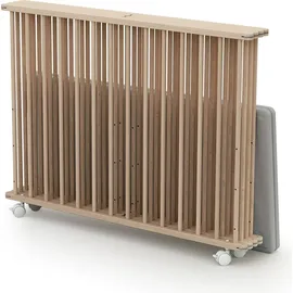 Webaby Webaby, - Laufstall Baby Faltbar Holz mit rollen und matte 100x100 Buche roh| Laufgitter baby Klappbar XXL | 3 Stufen Höhenverstellbar | Für Kinde...