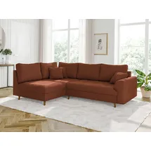 s-style möbel ECKSOFA Alma Terrakotta Cord - Ottomane links