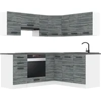 Belini Winkelküche L-Form 320 x 204 cm Grau