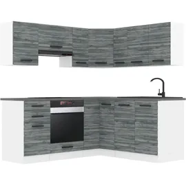 Belini Winkelküche L-Form 320 x 204 cm Grau