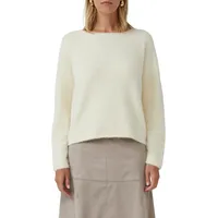 s.Oliver BLACK LABEL, Strickpullover flauschig, mit U-Boot-Ausschnitt, beige