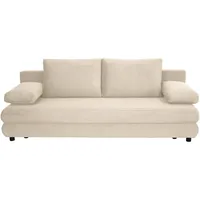 home24 Schlafsofa Taras, Creme, Textil, 2-Sitzer, Füllung: Schaumstoff, 197x77x81 cm, Stoffauswahl, Wohnzimmer, Sofas & Couches, Schlafsofas, Schlafsofas mit Bettkasten