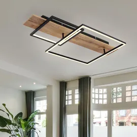 GLOBO Memory Deckenleuchte 1x LED 24,0 W Holzoptik schwarz