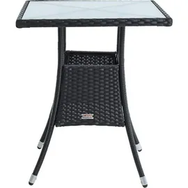 Estexo Polyrattan Beistelltisch 57 x 57 x 72 cm Schwarz