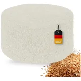 OMNANA® CushyTM Meditationskissen rund – Sitzkissen 10cm/15cm/20cm hoch – Bouclé Yogakissen mit Dinkelfüllung – Bodenkissen, Kissen für Meditation & Entspannung – Made in Germany