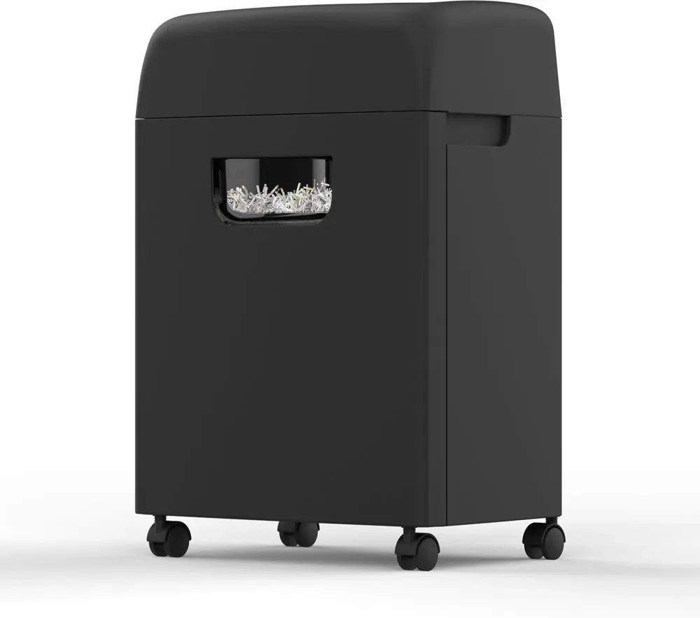 Commercial 18-Sheet Paper Shredder - 45 Min Continuous Duty Cycle   P-4 Cross-Cut for Confidential Documents   5.28 Gal (20L) Bin with Anti-Jam   Heavy-Duty for Office Use