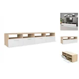 vidaXL 2 Stk. TV-Schränke Holzwerkstoff 95x35x36 cm Eiche und Weiß