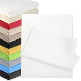 Bettlaken OHNE Gummizug 180x200 cm Poly Baumwolle Weiß