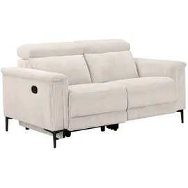 OTTO home 2-Sitzer OTTO HOME "LUND Cord, 160 cm, manuelle o. elektrische Relaxfunktion", beige (creme), B:160cm H:97cm T:100cm, 100% Polyester, Sofas, USB-C bei elektrischer Ausführung, mit Kopfteilverstellung