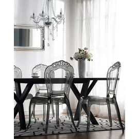 Beliani Esszimmerstuhl 2er Set Schwarz/Transparent Kunststoff Schick
