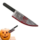 Gefälschtes Cutter-Spielzeug – Halloween-Requisiten, Blutiges, Scharfes Messer, Blasformen, Obstmesser, Kunststoff-Spielzeug, Simulation, Blutmesser, Trick, Tanz, Performance, Trickmesser, Halloween-S