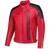 Rusty Stitches Cooper Lederjacke Rot/Schwarz M