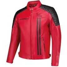 Rusty Stitches Cooper Lederjacke Rot/Schwarz M