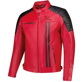 Rusty Stitches Cooper Lederjacke Rot/Schwarz M
