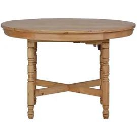 MiaMöbel Mexico Esstisch 120cm - rund, Ausziehbar Massivholz Pinie Mexiko Möbel Mexikanisch