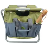 Esschert Design Gartengeräte-Tasche und Hocker Grau GT85