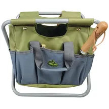 Esschert Design Gartengeräte-Tasche und Hocker Grau GT85