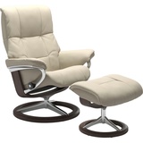 Stressless Stressless® Relaxsessel »Mayfair«, (Set, Relaxsessel mit Hocker), mit Hocker, mit Signature Base, Größe S, M & L, Gestell Wenge, beige