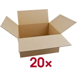 NESTLER Wellpapp-Faltkartons 1-wellig braun 49,0 x 43,0 x 26,7 cm Außenmaß, 20 St.