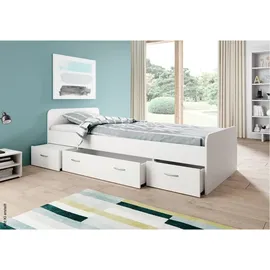 Begabino Jugendbett Boro 90 x 200 cm Buche massiv weiß
