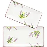 Lashuma Obstplatten 28x15 cm / 38x18 cm lila/weiß 2er Set