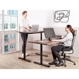Beliani Schreibtisch, Dunkelbraun, Schwarz, Holz, 180x67x72 cm, Arbeitszimmer, Schreibtische, Bürotische