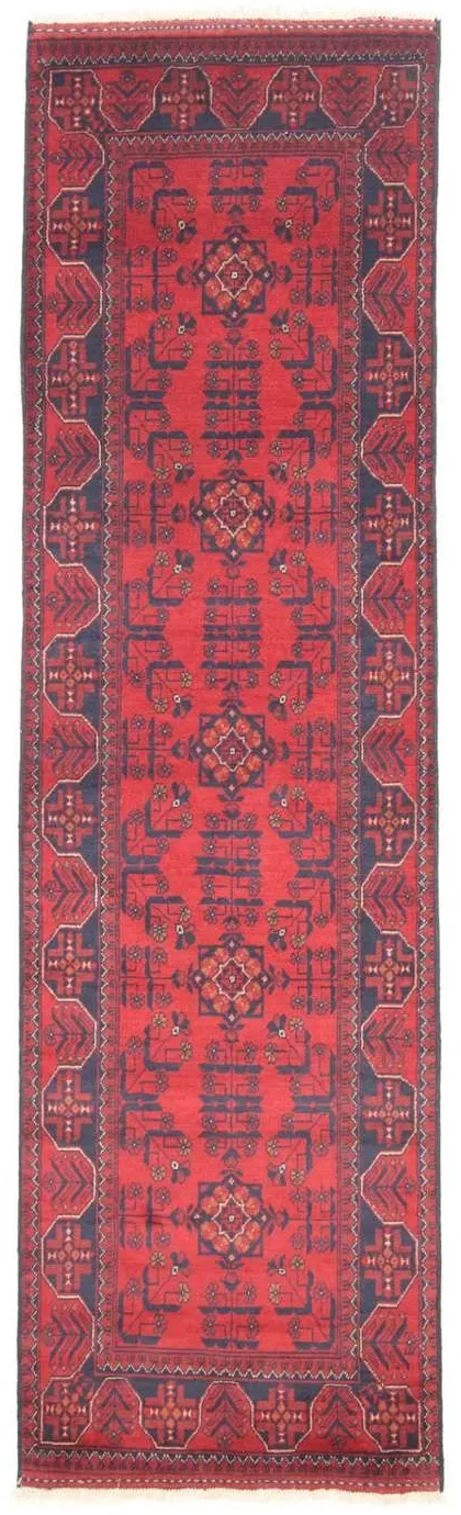 Morgenland Afghan Teppich - Kunduz - 184471 - 297 x 79 cm - rot - läufer