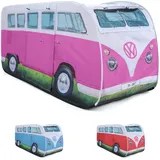 VW Collection Board Masters - Volkswagen Kinder-Pop-Up-Spiel-Zelt im T1 Bulli Bus Design 165 cm (Bus Front/Pink)