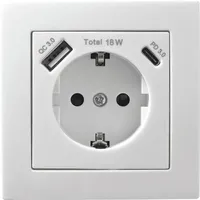 McPower Schutzkontakt-Steckdose Flair Weiß 2 St.