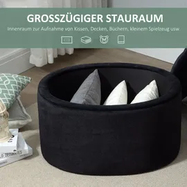 Homcom Sitzbank mit Stauraum Samtartiges Polyester Schwarz 71 x 52 x 42 cm