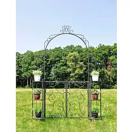 Garden Pleasure Rankbogen mit Tor LAKI 156 x 233 cm schwarz