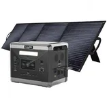 DOTMALL Stromerzeuger SolarPlay Q2501 + 1 Stück SolarPlay T200 200W Solarpanel-Kit schwarz