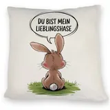 speecheese Du bist Mein Lieblingshase Kissen Romantisches DekoKissen mit Spruch - Valentins- und Ostergeschenk