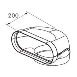 BORA EFR90/1 Ecotube Übergang 90° flach rund inkl. Dichtungsmaterial (1Stk.)