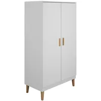 raumhirsch furniture Kinderkleiderschrank Kubi 55 x 184 x 100 cm Eiche massiv weiß
