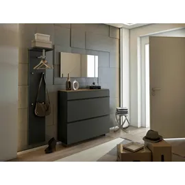 MODERANO Hängeschuhschrank 110 x 97 x 33 cm 2 Fächer, 1 Schublade Eiche / anthrazit