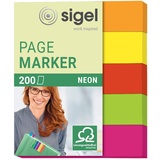 Sigel HN655 Mini-Haftmarker Neon aus Papier, 5 Farben, 200 Streifen im Format 12 x 50 mm