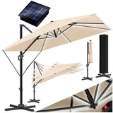 Kesser KESSER® Sonnenschirm Ampelschirm SUN XL 300 x 300 cm Inkl. Abdeckung +Windsicherung Drehbar Neigbar Kippbar Marktschirm Groß 360° Rotation, Gartenschirm mit Kurbel Sonnenschutz UV50+