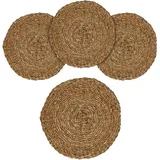 Spetebo Platzdecken aus Seegras Und Wasserhyazinthe 38 cm - 4er Set - Runde Tischsets aus Naturmaterialien