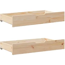 vidaXL Bettschubladen Braun, Holz, Schlafzimmer, Betten, Bettkasten
