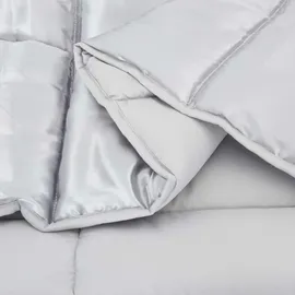 vidaXL Sommerdecke Silber 240 x 260 cm Satin und Mikrofaser
