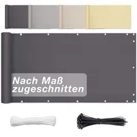 Aiyaoo Balkon Sichtschutz Ohne Bohren 120cm x 300cm, Sichtschutz Balkon Blickdichte (in div. Größen & Farben) PES Balkonumrandung für Terrasse Garten Zaun, Windschutz UV-Schutz, Anthrazit