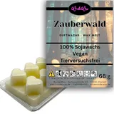 WonderWax Duftwachs Wax Melts für Duftlampe, 6 Herzen Duftmelt Wachsmelt Sojawachs Duftwachswürfel für Raumdüfte, Wachs mit Duftöl Indoor Melts Duftwachs für Aromalampe Zauberwald