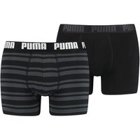 Puma Boxer, (Packung, 2er-Pack), mit Logo Webbund PUMA schwarz-gestreift, schwarz-uni