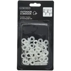 Befestigungshaken für Lichterketten und Lichtschläuche - Kunststoff - H: 3,5cm - weiß - 24er Set
