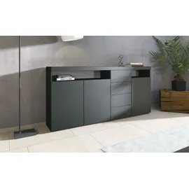 borchardt Möbel Highboard Kapstadt 200 x 93 x 35 cm Schwarz